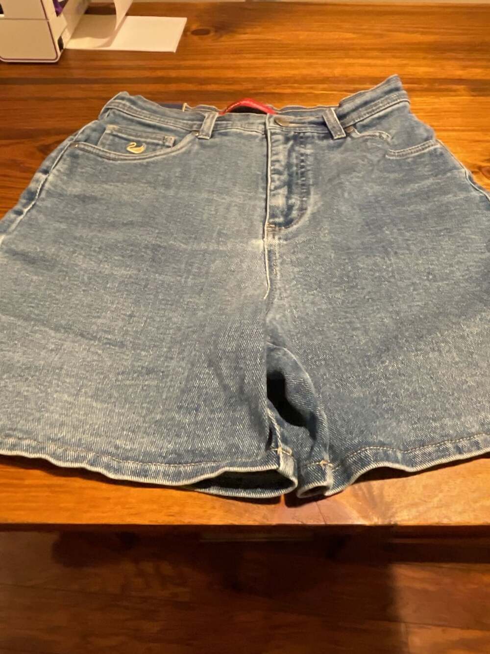 Gloria Vanderbilt Denim Shorts Size 8 Blue Cotton Spandex High Rise